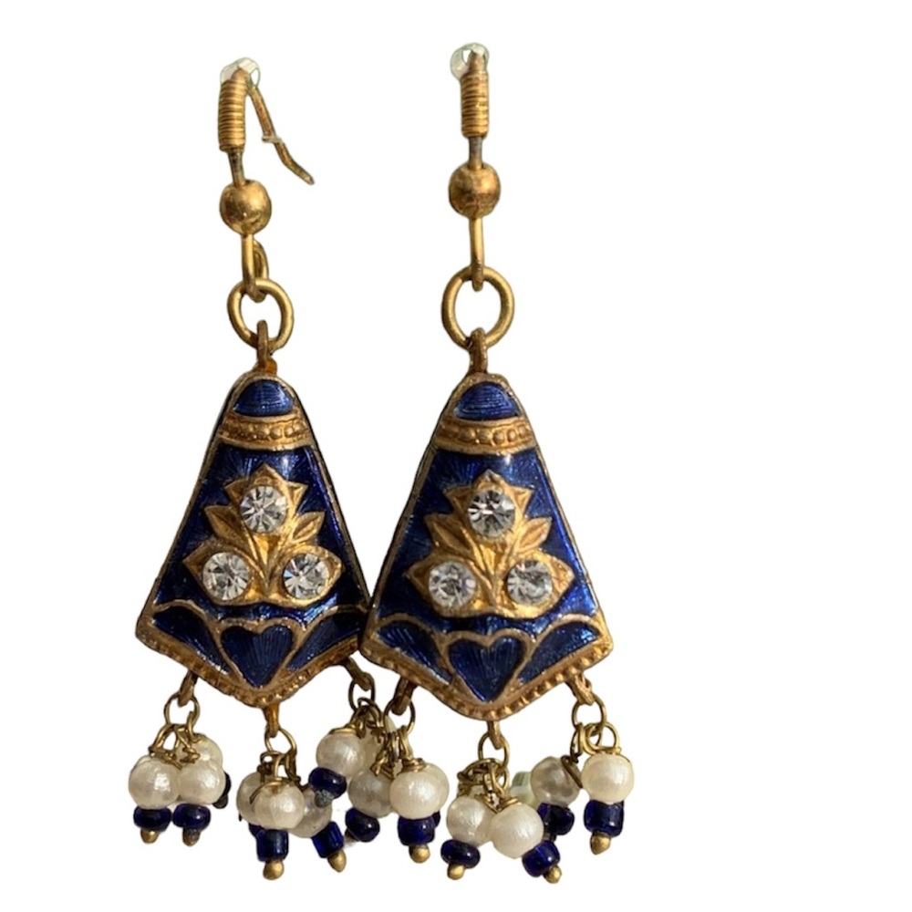 Indian Navy blue Tassel Earrings